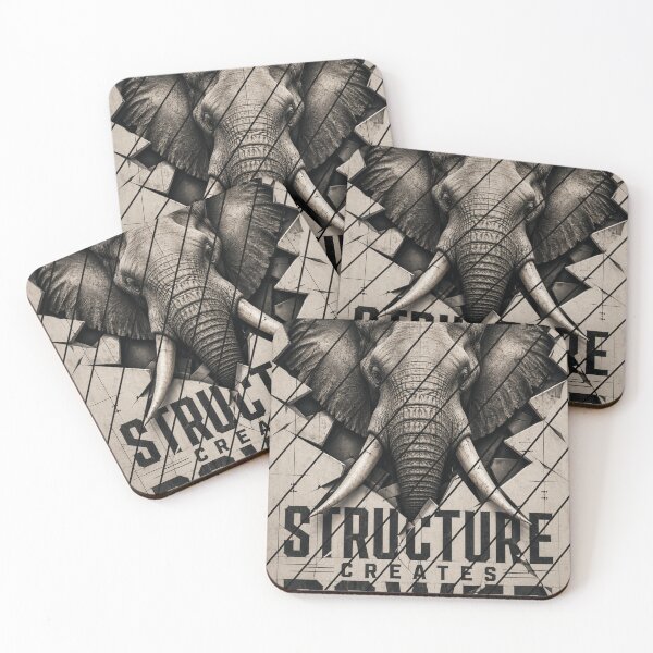 Item preview, Architect Creates Power Elephant Blueprint Tectonic Industrial Wall Art designed and sold by SavannaStrikes.