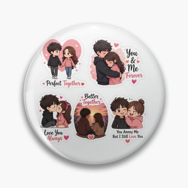 Item preview, Cute Couple Love Sticker Pack | Romantic Chibi Couples | Perfect Together & You & Me Forever designed and sold by Ishratparween11.