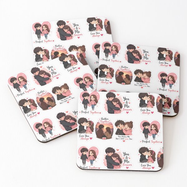 Item preview, Cute Couple Love Sticker Pack | Romantic Chibi Couples | Perfect Together & You & Me Forever designed and sold by Ishratparween11.