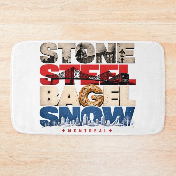 Item preview, Stone Steel Bagel Snow Montreal Urban Typography designed and sold by Fenay Designs.