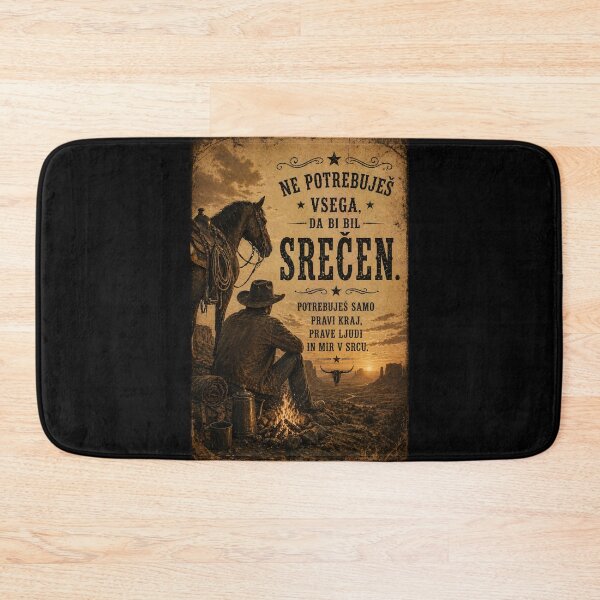 Item preview, You Don’t Need Everything to Be Happy – Vintage Cowboy Western Art designed and sold by  QuarterHorseArt by Just my Studio.
