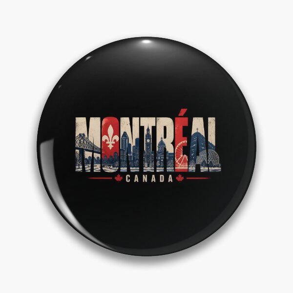 Item preview, Montreal Canada City Landmarks Vintage Typography designed and sold by Fenay Designs.