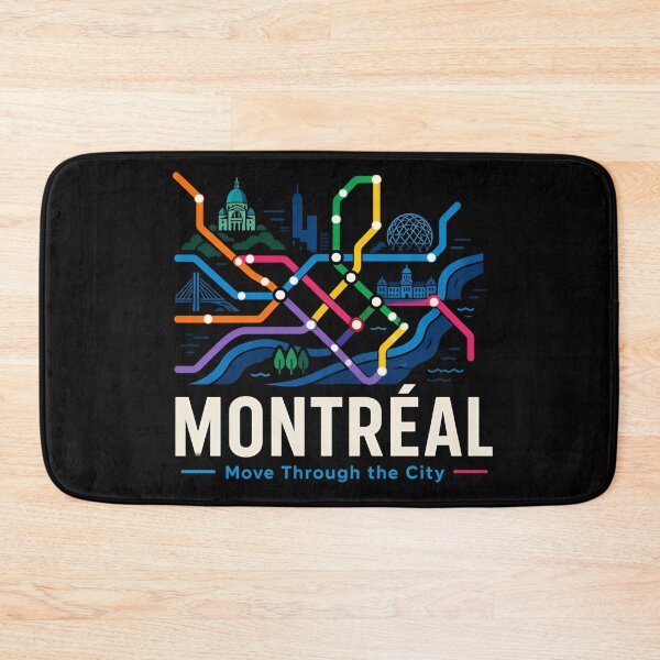 Item preview, Montreal Move Through The City Metro Map Art designed and sold by Fenay Designs.
