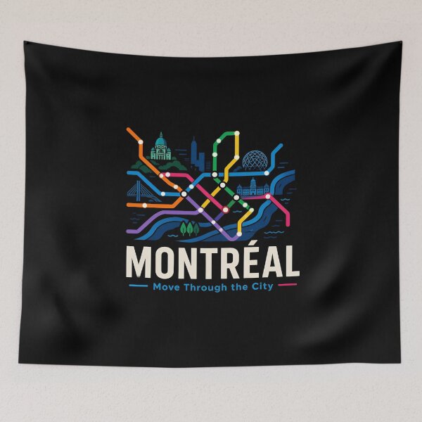Item preview, Montreal Move Through The City Metro Map Art designed and sold by Fenay Designs.