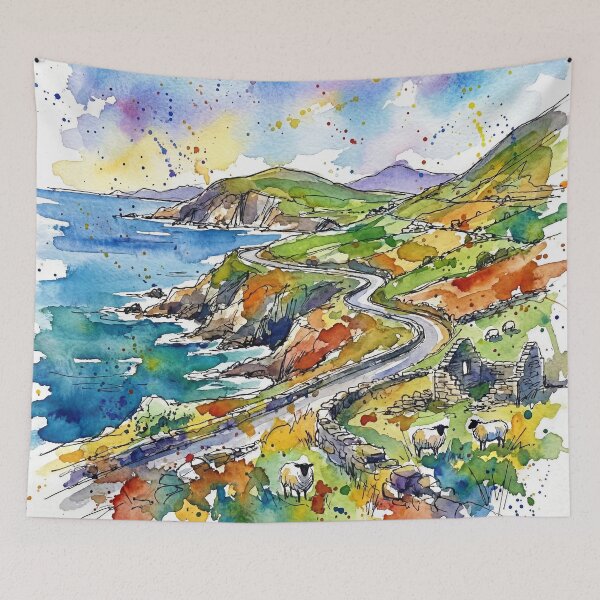 Item preview, Ring of Kerry Coastal Landscape Painting designed and sold by Printpix.