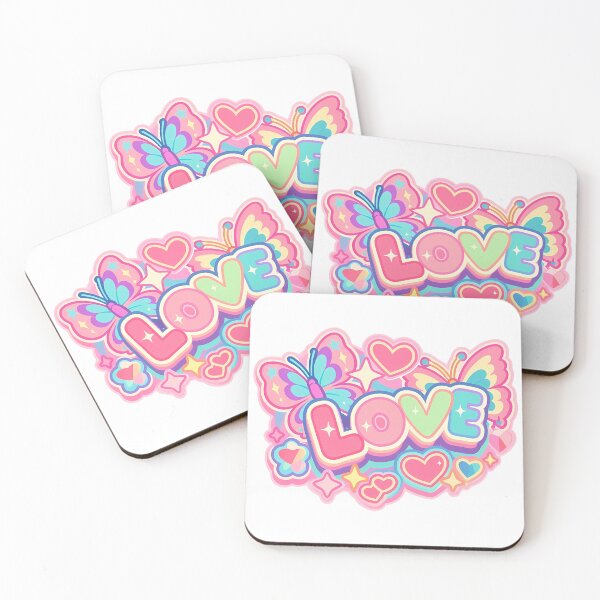 Item preview, Pastel Kawaii Love Butterfly and Hearts Aesthetic Sticker Design designed and sold by DesignArtist.ia.