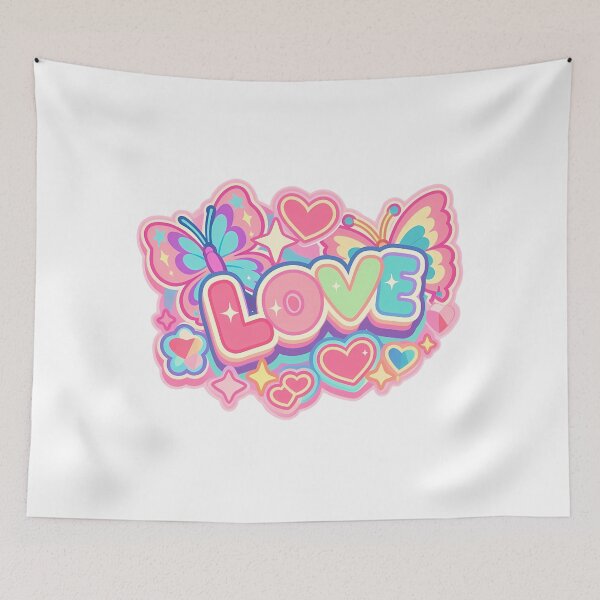 Item preview, Pastel Kawaii Love Butterfly and Hearts Aesthetic Sticker Design designed and sold by DesignArtist.ia.
