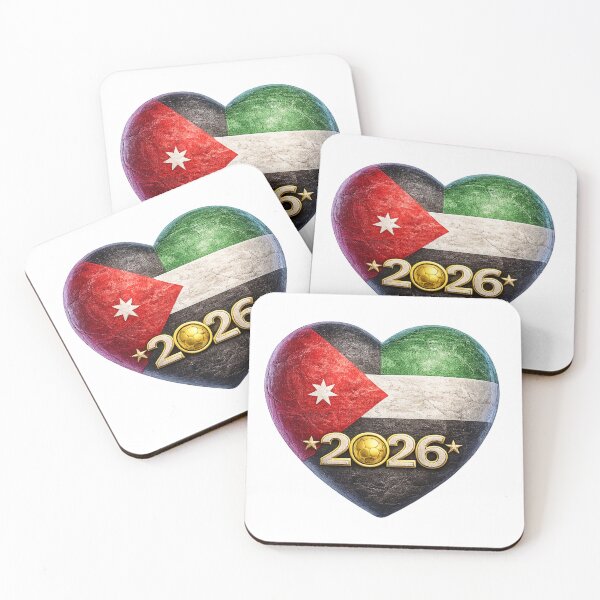 Item preview, Jordan 2026 World Football Heart Flag Design designed and sold by IntelliMindDesigns.