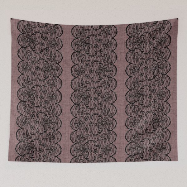 Item preview, Black Lace on Pink Linen designed and sold by GlueGunEnergy.