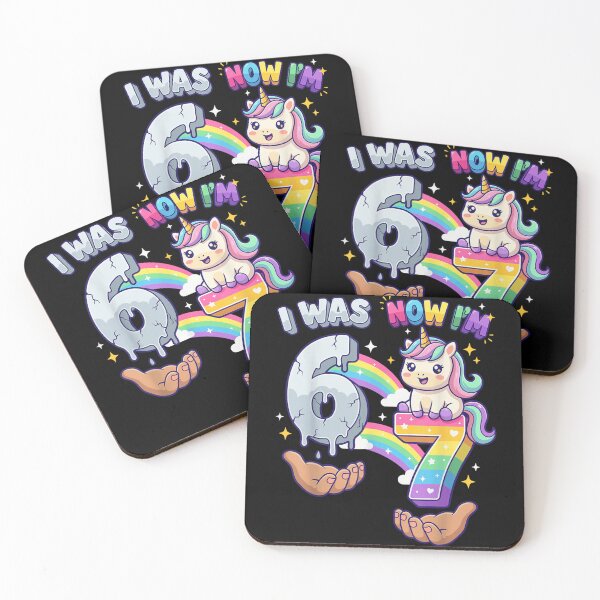 Item preview, Cute Rainbow Unicorn I Was 6 Now Im 7 Seventh Birthday Girl designed and sold by EricCotanori.