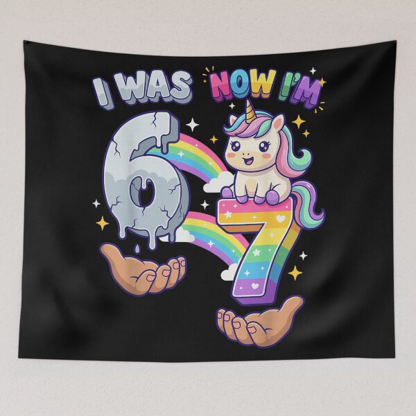 Item preview, Cute Rainbow Unicorn I Was 6 Now Im 7 Seventh Birthday Girl designed and sold by EricCotanori.