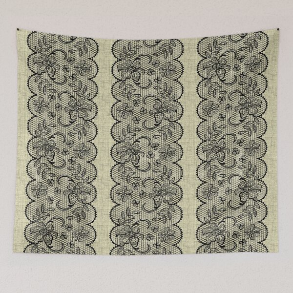 Item preview, Black Lace on Gray Linen designed and sold by GlueGunEnergy.