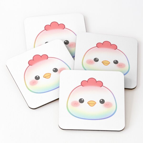 Item preview, Rainbow Glowing Kawaii Chicken Face Cute designed and sold by Owcomm.