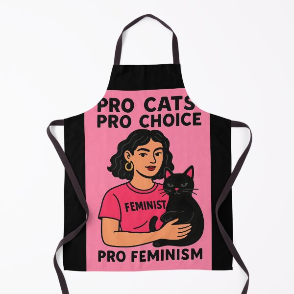 Item preview, Pro Cat Pro Choice Pro Feminist – Girl with Black Cat Pink designed and sold by EmeraldeaArt.