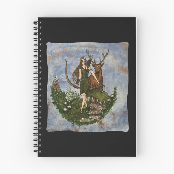 Item preview, Acrylic painting of the goddess Diana with stag and mugwort designed and sold by creaphyl28.