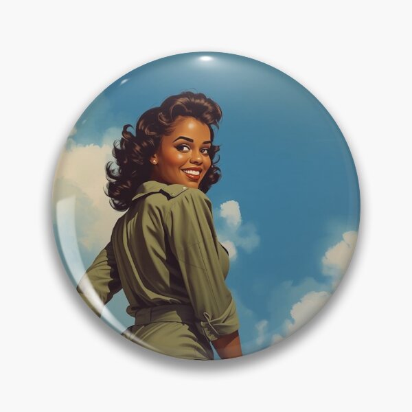 Item preview, African American Pin Up Girl Aviator Art Vintage Black Woman Airplane Retro Poster designed and sold by MissSaylor.