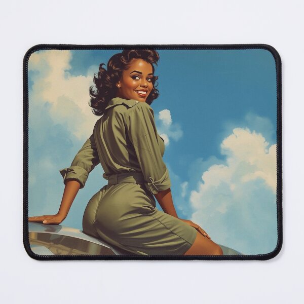Item preview, African American Pin Up Girl Aviator Art Vintage Black Woman Airplane Retro Poster designed and sold by MissSaylor.