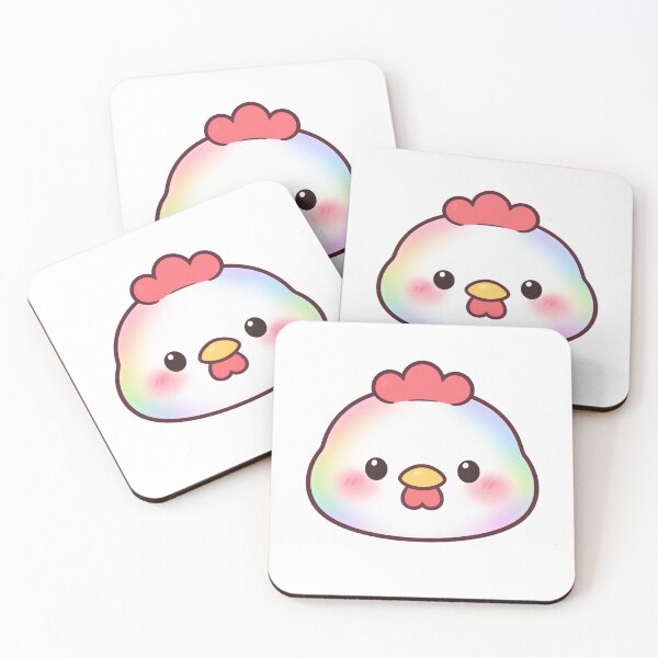 Item preview, Rainbow Glow Kawaii Chicken Face designed and sold by Owcomm.