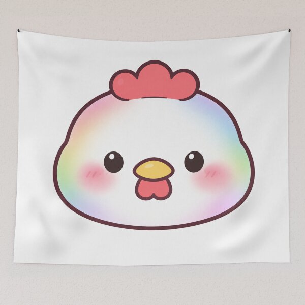 Item preview, Rainbow Glow Kawaii Chicken Face designed and sold by Owcomm.