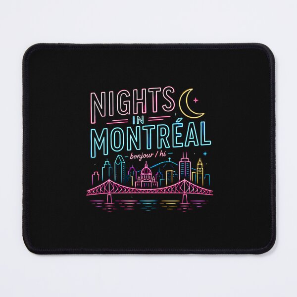 Item preview, Nights In Montreal Bonjour Hi Neon Skyline designed and sold by Fenay Designs.
