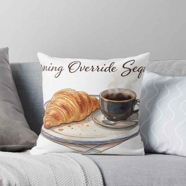 Aperçu de l'œuvre Matinée cocooning style anime avec café et croissant créée et vendue par ModMotiff.