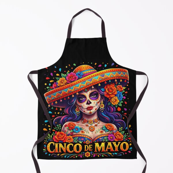 Item preview, Vibrant Cinco De Mayo Sugar Skull Woman Floral Sombrero Mexican Heritage Art designed and sold by EricCotanori.