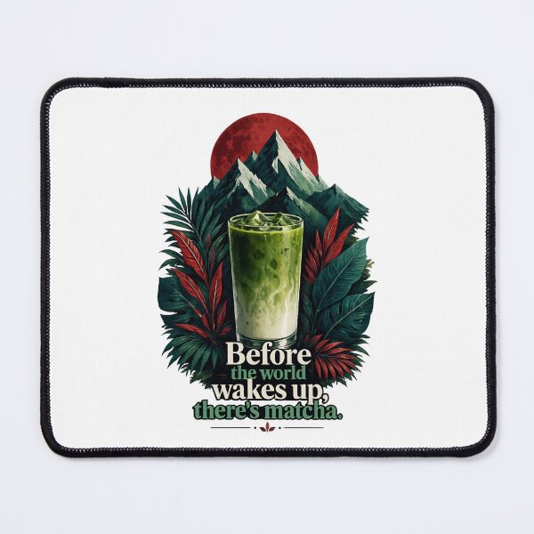 Item preview, Before the World Wakes Up - Matcha Nature & Mountain Adventure Art designed and sold by BrewmarkStudio.