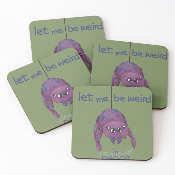 Item preview, Let me be weird in peace - cartoon illustrated purple spider designed and sold by Basiinaa.