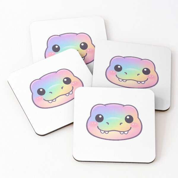 Item preview, Kawaii Rainbow Pastel Reptile Face Cute Chibi designed and sold by Owcomm.