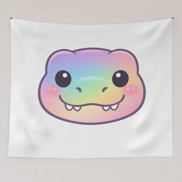 Item preview, Kawaii Rainbow Pastel Reptile Face Cute Chibi designed and sold by Owcomm.