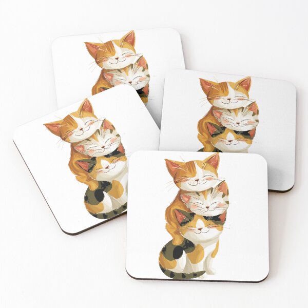 Item preview, Cute Stacked Kittens Kawaii Cat Illustration designed and sold by Moody Vibes Studio.