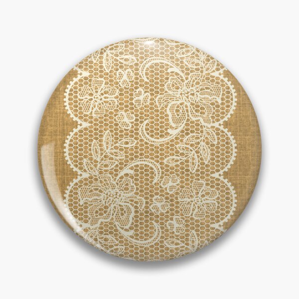 Item preview, White Lace on Cornflower Linen Vintage Aesthetic designed and sold by GlueGunEnergy.