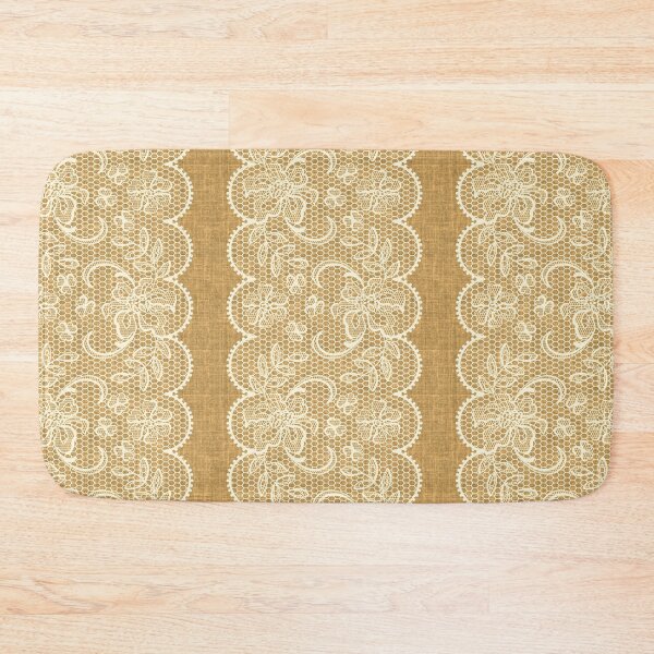 Item preview, White Lace on Cornflower Linen Vintage Aesthetic designed and sold by GlueGunEnergy.