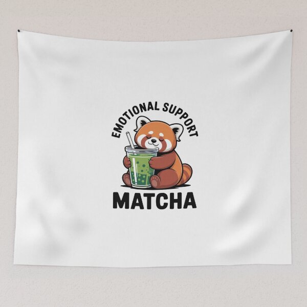 Item preview, Funny Emotional Support Matcha Red Panda Sticker designed and sold by Mr-wow.
