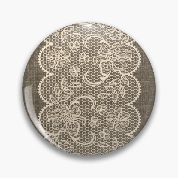 Item preview, Vintage Light Pink Lace on Warm Gray Linen designed and sold by GlueGunEnergy.