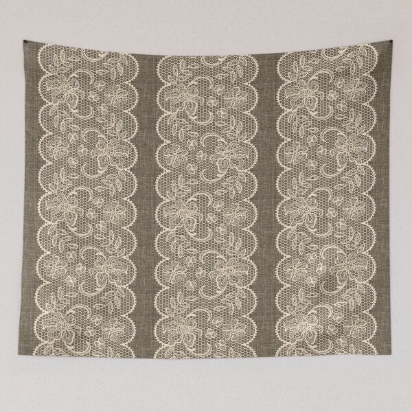 Item preview, Vintage Light Pink Lace on Warm Gray Linen designed and sold by GlueGunEnergy.