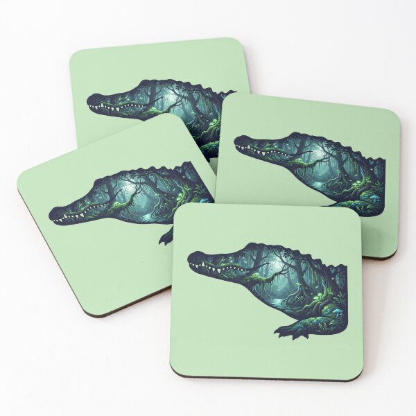 Item preview, Moody Double Exposure American Alligator Swamp Scene designed and sold by BirdsnStuff.