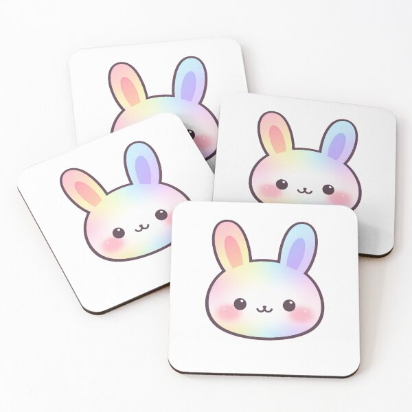 Item preview, Rainbow Pastel Kawaii Bunny Face designed and sold by Owcomm.