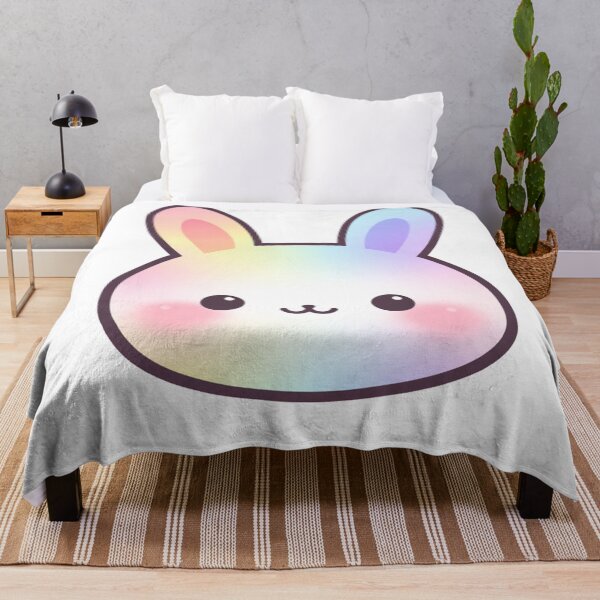 Item preview, Rainbow Pastel Kawaii Bunny Face designed and sold by Owcomm.