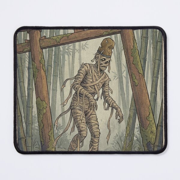 Item preview, Japanese Mummy Yokai Art Horror Manga Style Bamboo Forest Illustration designed and sold by Vandy Fullam.