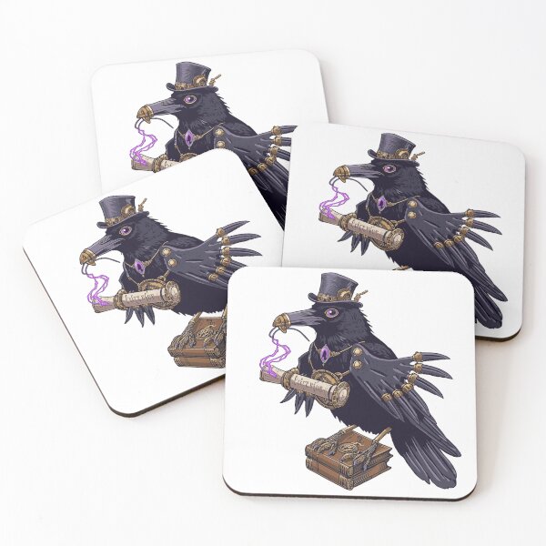 Item preview, Steampunk Raven T-Shirt | Victorian Clockwork Bird with Tesla Coil designed and sold by DmaarGroup.