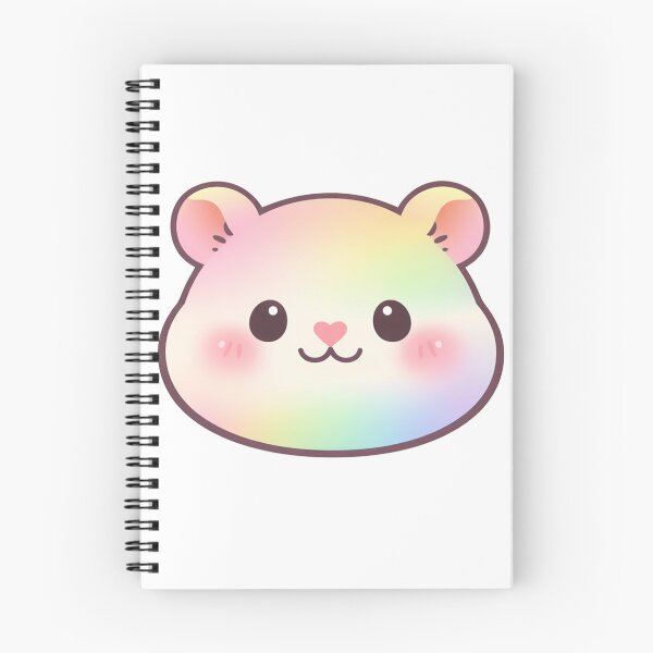 Item preview, Rainbow Gradient Kawaii Hamster Face Cute  designed and sold by Owcomm.