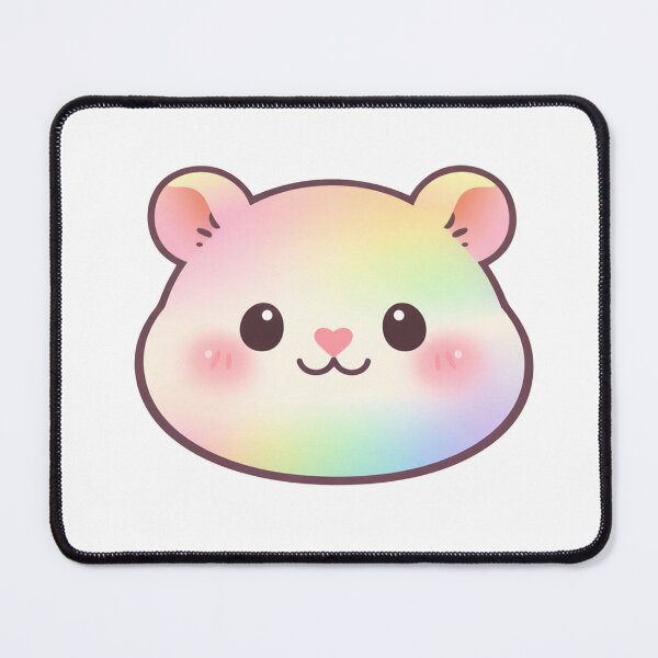 Item preview, Rainbow Gradient Kawaii Hamster Face Cute designed and sold by Owcomm.