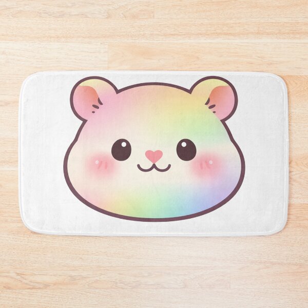 Item preview, Rainbow Gradient Kawaii Hamster Face Cute  designed and sold by Owcomm.