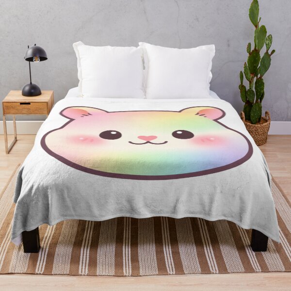 Item preview, Rainbow Gradient Kawaii Hamster Face Cute  designed and sold by Owcomm.