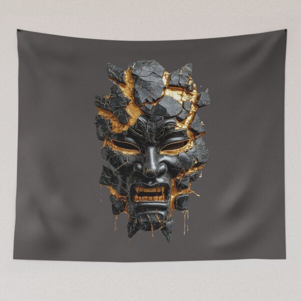 Item preview,  SILK & STONE I The Obsidian Hannya Mask I No. 05 designed and sold by Shift-Bloom.