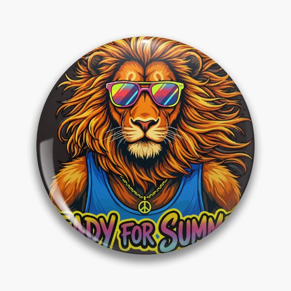 Item preview, Cool Lion Ready For Summer - Colorful Tropical Aesthetic Mascot designed and sold by artscripts.