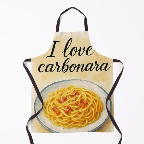 Item preview, I Love Carbonara – Watercolor Pasta Plate Italy Lover Design designed and sold by EmeraldeaArt.