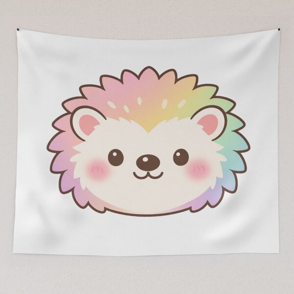 Artikelvorschau, Regenbogen-Igel Kawaii Niedliches Pastelltier entworfen und verkauft von Owcomm.