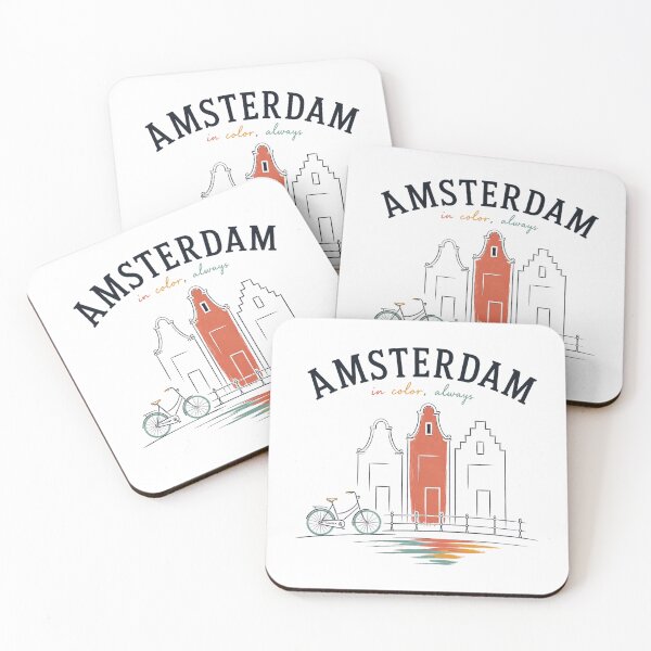 Item preview, Amsterdam T-Shirt Minimalist City Design, Travel Shirt Women, Europe Graphic Tee, Dutch Canal Houses Shirt, Aesthetic Line Art Tee designed and sold by LoppiPrintShop.